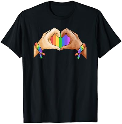 Облекло за гей-Прайда ЛГБТ, Тениска с Розови флаг, Тениска Сърце Unity