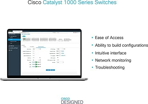 Нов комутатор Cisco C1000-48P-4G-L, 48 порта Gigabit Ethernet PoE+, бюджет PoE 370 W, 4 порта възходяща линия