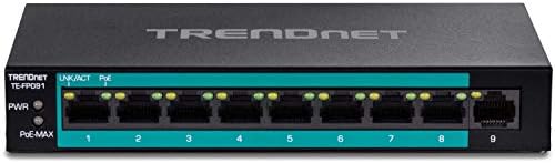 TRENDnet 9-Портов Unmanaged switch Fast Ethernet Long Range PoE+, 8 x Fast Ethernet PoE +, TE-FP091 (обновена)