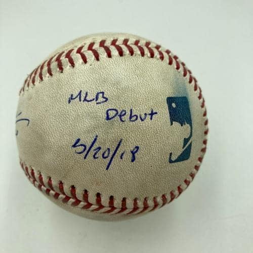 Дебют на Хуан Сото в MLB от 20 май 2018 г., Бейзболни топки с автограф, използвани в играта MLB & JSA COA MINT