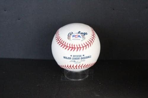 Лен Бейкър (P. G. 5-15-81) Подписа Бейзболен автограф Auto PSA/DNA AK23544 - Бейзболни топки с автографи