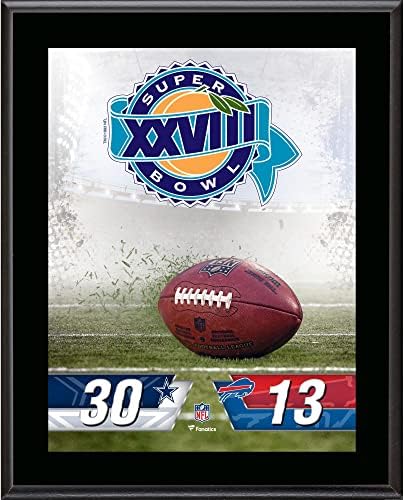 Далас Каубои срещу Сублимированная табела Buffalo Bills Super Bowl XXVIII размер на 10,5 x 13 инча - указателни