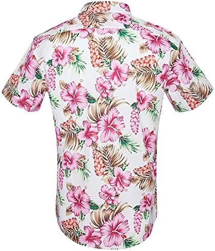 2023 Новата Гореща Плажна Риза С Къс Ръкав Мъжки Памучен Хавайска Риза С принтом Цветове Ежедневни Aloha Hawaiian
