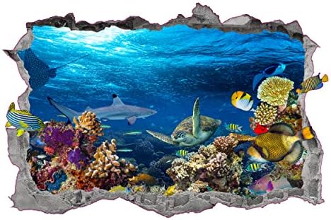 Морски живот Стикер на стената Изкуство Разби 3D Графика в морето Стикер На стената Стенен Плакат Декор на Детска