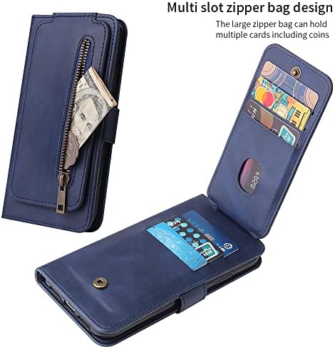 Чанта-портфейл XYX за Samsung S9, Обикновен, от изкуствена кожа, 9 Слотове за карти, една Чанта-портфейл с цип