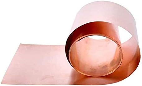 Мед метален лист YIWANGO Фолио плоча За рязане на Медни метал Дължина 1000 mm, Широчина 200 мм Медни листа (Размер: 0,5 мм x 200 мм)