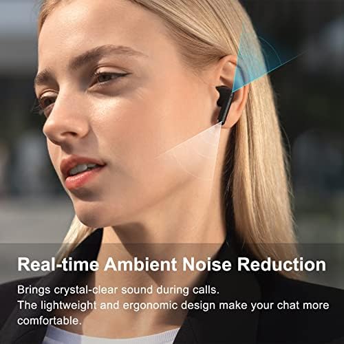 Edifier X2 Настоящите безжични слушалки, Bluetooth-слушалки с 28-часово възпроизвеждане, шумопотискане глас с два микрофона за кристално чисти разговори, Леки слушалки, чере