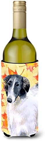 Carolin's Treasures ВВ9933ЛИТЕРОК Borzoi Есента на Държач за бутилки Вино, Жълто, чанта за Носене-охладител
