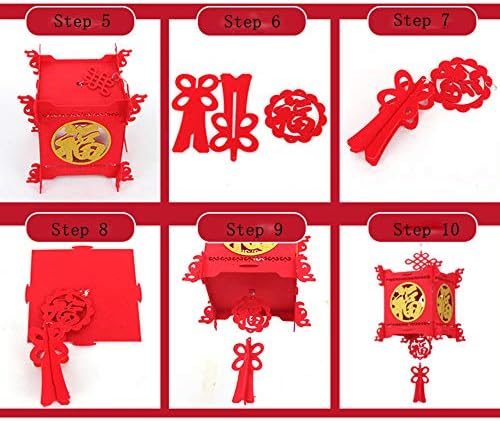 Червени китайски Фенери от 2 предмети, Украси за китайската Нова година, на Фестивала на китайската Пролет,