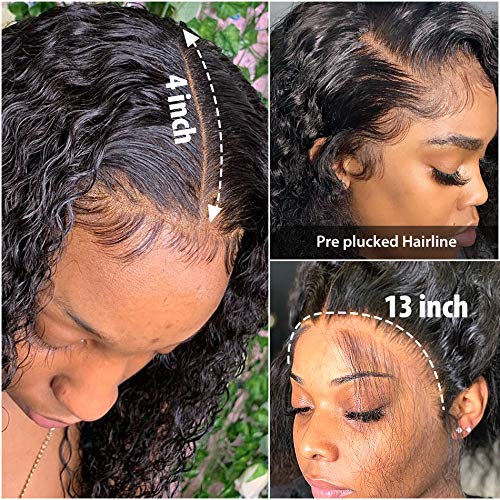 zikria Къдрава Перуки, изработени От Човешка Коса за Черни жени 13X4 HD Перуки от Естествена Коса На Дантели