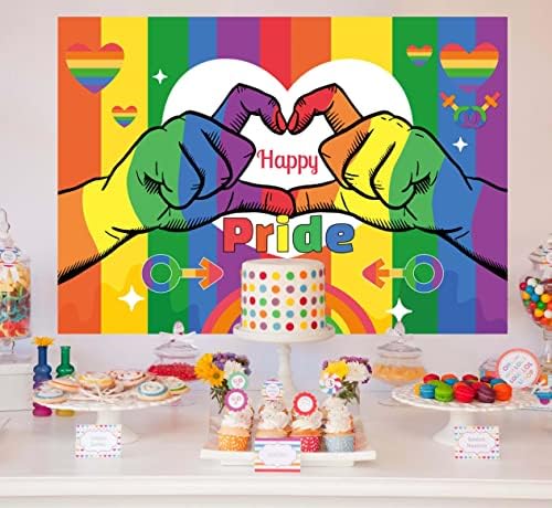 Честит Фон за Ден на Гордост, Любовта Побеждава Преливащи Сърцето на Месец Гордост ЛГБТК Фон за Снимки на Графити Парад в чест на Деня на Гордост Гей Юни Декор за па?