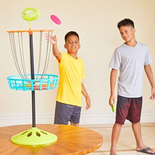 Комплект играчки за мини-фризби Фрасвам-O за игри на голф на закрито и открито, Бяло, с височина 12 см (21577)