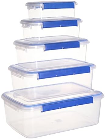 Контейнери за съхранение на храна Hemoton С Херметически капак: Кутия за обяд Bento 5 бр. Пластмасов Контейнер За съхранение във фризера, 1,5 л, 3 л и 5 Л 9 Л 11 л, За Съхранение н