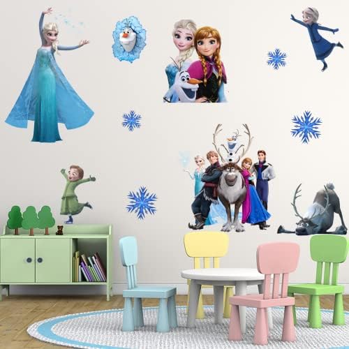 Ледената Принцеса, Стикер На Стената, Cartoony Декорация, Стикери за Стена, Замразени Декор за Спалня Момичета,