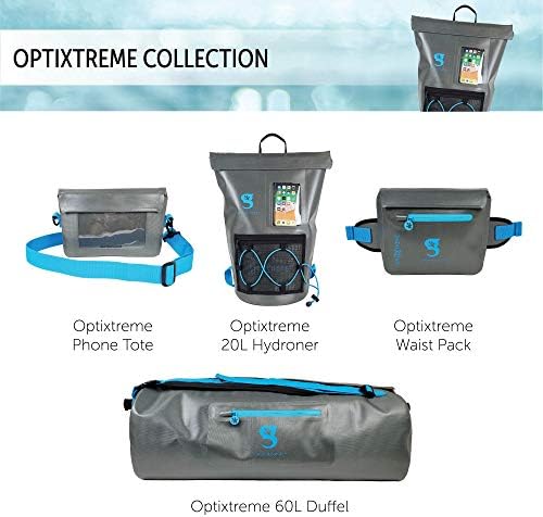 водоустойчива чанта за телефон geckobrands Optixtreme, Сиво / Неоново синьо - Телефони на Samsung Galaxy, iPhone,