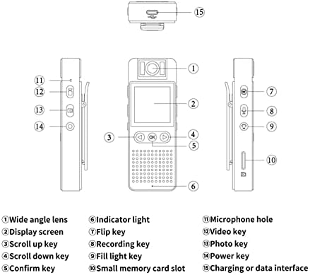 Камера за тяло с аудио - и Видеозаписью, Завъртане на обектива на 180 градуса, камера 1080P с Wi-Fi Възпроизвеждане