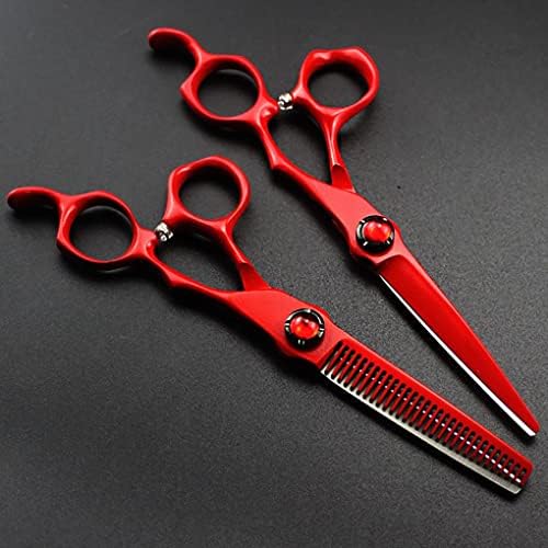 Ножица за Подстригване на Коса, 6-Инчов Червени Фризьорски Ножици Професионални Ножици За Подстригване на Коса
