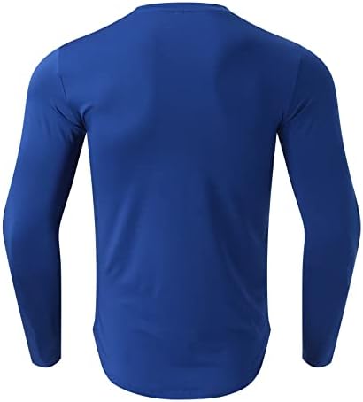WOCACHI Мъжки спортни компресия тениски с дълъг ръкав Muscle Slim Fit бързо съхнещи Прилепнали Блузи Спортна