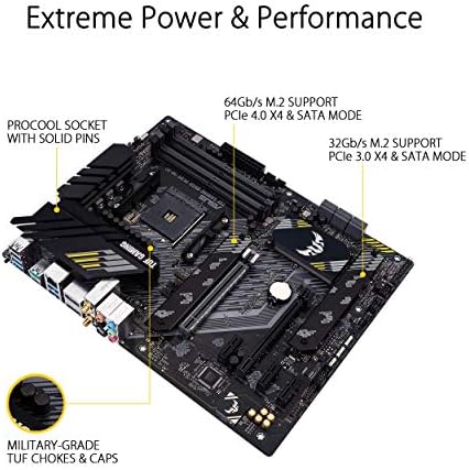 Дънна платка ASUS TUF Gaming B550-PLUS AMD B550 с жак AM4 ATX и DDR4-SDRAM