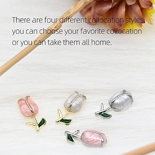 Изящни, Блестящи Аксесоари за дизайн на ноктите от сплав с Рози, 3D Изящни Блестящи Бижута От Рози, Маникюр,