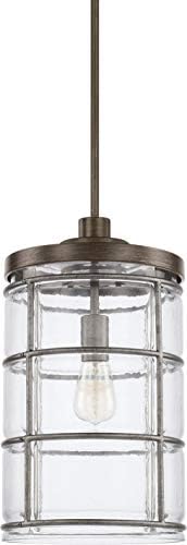 Capital Lighting 329412UG-446 Висулка във формата на цилиндър от прозрачно стъкло в крайбрежния стил Shamone,