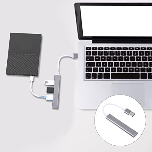 USB сплитер Mobestech 4 USB порта от алуминиева сплав, Диск за лаптоп, Многопортовая мобилна светкавица за употреба,