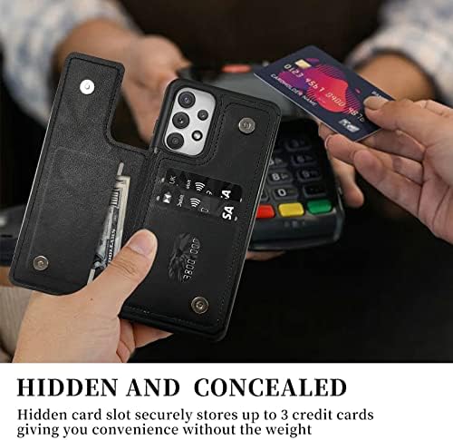 Чанта-портфейл за Samsung Galaxy а a53 5G с държач за карти, калъф-поставка от изкуствена кожа, RFID Заключване,