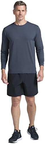 Мъжки спортни дрехи IBKUL СЪС защита От слънцето UPF 50 + Icefil Cooling Tech, тениски с дълъг ръкав и яка-багажник