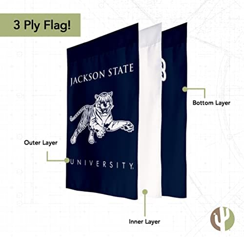 Градински флаг Университет Джексън Тигри J-членка на Банер от полиестер (дизайн A)