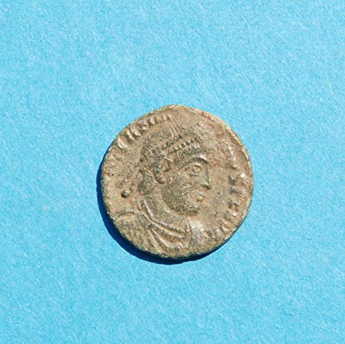 ТОВА Валентиниан I, Римски император от 364 - 375 г., Стандарт Чи-Ро, Тащащий на Затворника 1, Бронзова Монета,