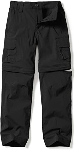 CQR Детски Младежки Туристически Панталони-Карго, бързо съхнещи Сгъваеми Панталони с ципове UPF 50+, Панталони