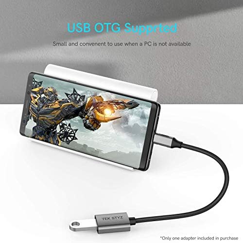 Адаптер Tek Styz USB-C USB 3.0 е обратно Съвместим с датчиците Samsung Galaxy S8 Plus OTG Type-C/PD за мъже
